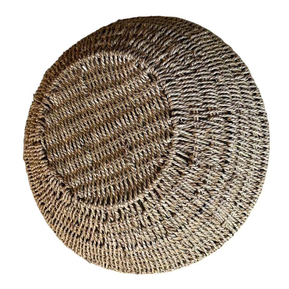 Lg Woven Rattan Straw Bowl fruit Basket Decorative Wall hanging Boho Farmhouse - Image 4 of 4