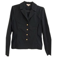 St. John Sport Marie Gray Black Blazer Gold Hardware Size Petite P
