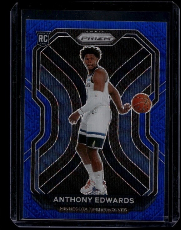 2020 Panini Prizm Basketball Anthony Edwards #258 RC Rookie Blue Wave