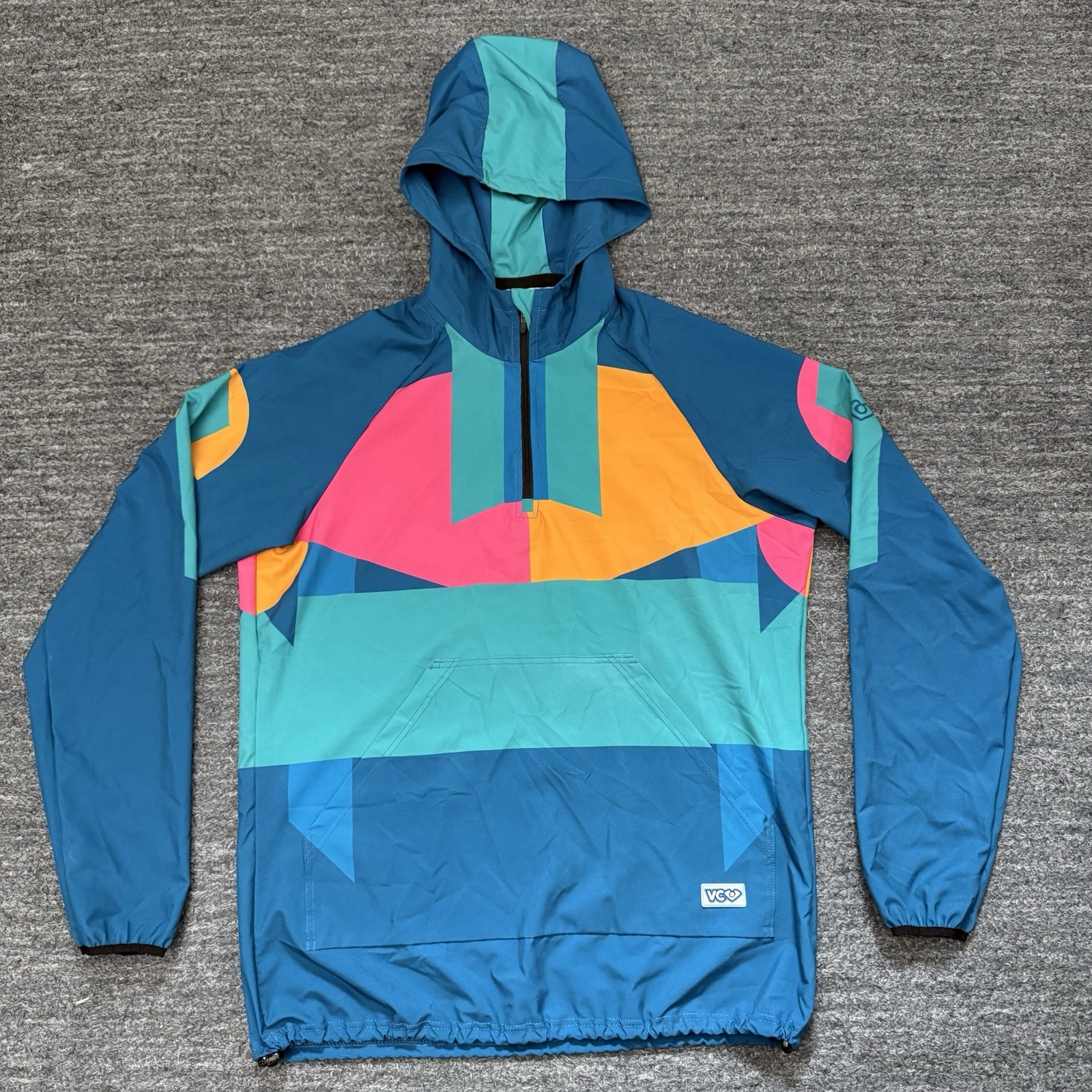 VC Ultimate Neon Windbreaker Adult Small Colorblock Hooded P