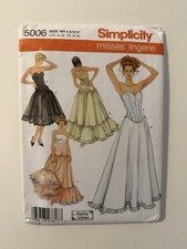 Simplicity 5006 Misses  Lingerie Pattern Size HH 6-12 New Uncut Corset Vintage
