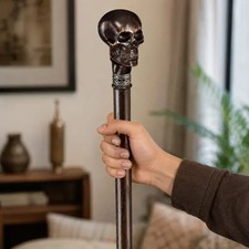 Custom Skull Walking Cane  Handmade Vintage Collection Stick  Gothic 37 Inches