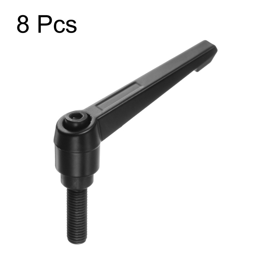 Manopola Leva Bloccaggio Acciaio QUARKZMAN 5 Manopole Regolabili M10 X 50 Mm, Metriche In Acciaio Al Carbonio Con Ossido Di Nero, Maschio, Con Leva Di Bloccaggio, Colore Nero Manopole Per Tornio Macchine Legno - 6