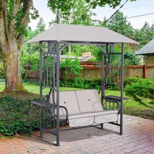 Outdoor Garden Swing Chair Seat Porch Garden Loveseat 2 Person hammock w/ Canopy