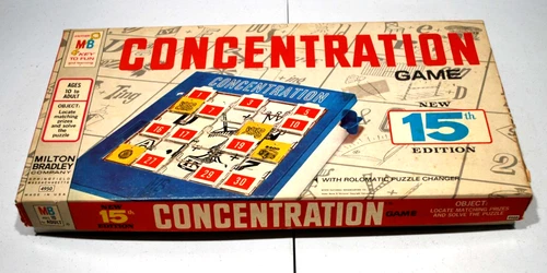 Vintage Milton Bradley Concentration 15th Edition Board Game 1970s