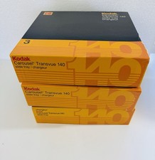 Set Of 3 Vintage Kodak Carousel Transvue 3 - 140 Slide Trays With Instructions
