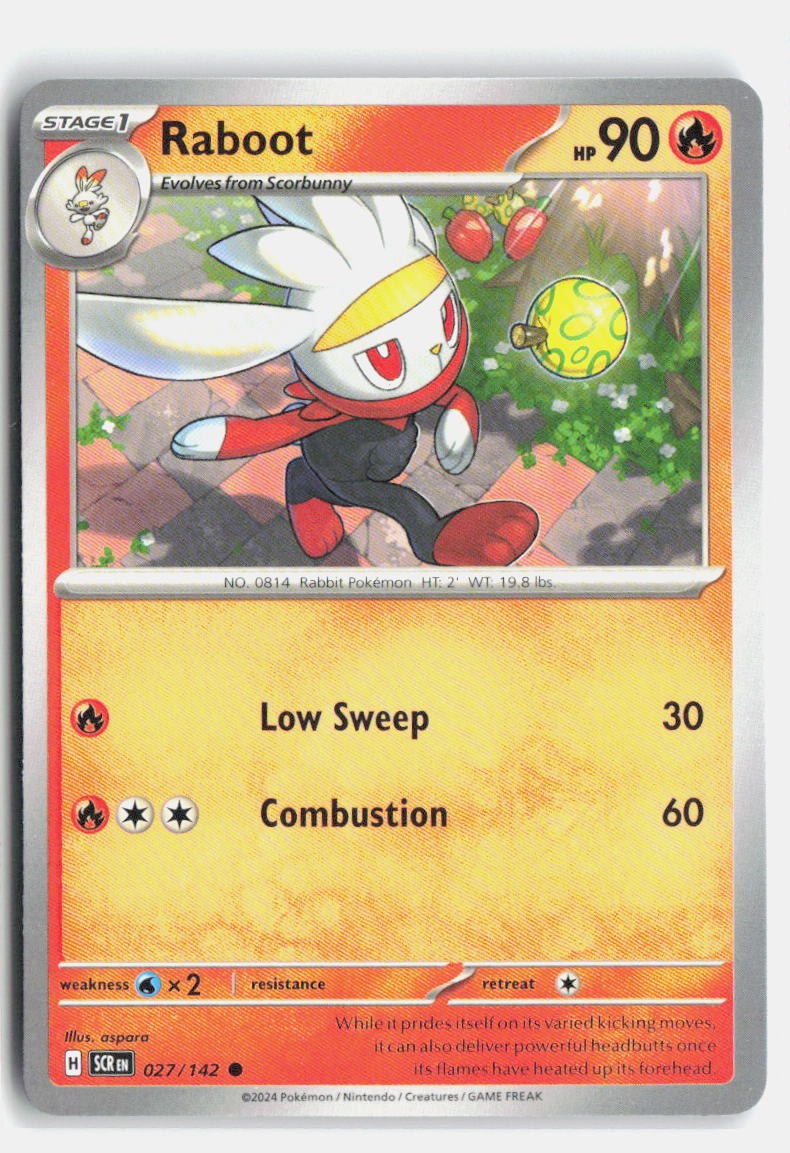 Raboot 27/142 Stellar Crown Common Pokemon NM