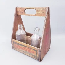 Vintage 1940s Wooden Pepsi Cola Double Dot Six Soda Bottle Carrier
