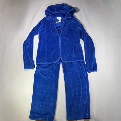 Pendleton Track Suit Womens Medium Blue Velour Jogger Pants & Jacket Set Chill