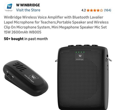 WinBridge Wireless Voice Amplifier with Bluetooth Lavalier Lapel WB005N