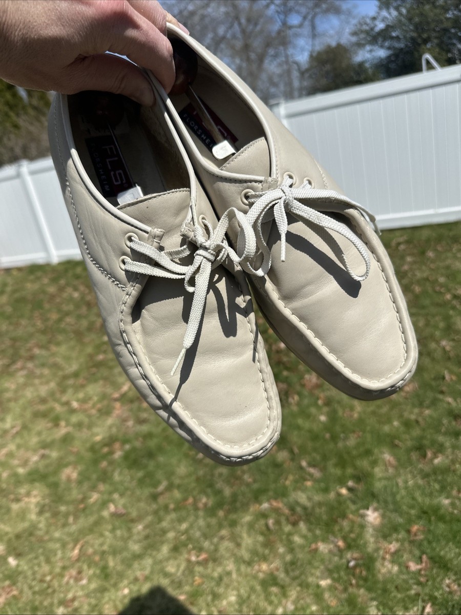 Vintage Moc Toe Lace Shoes Florsheim Idlers Derby EUC Bone Leather