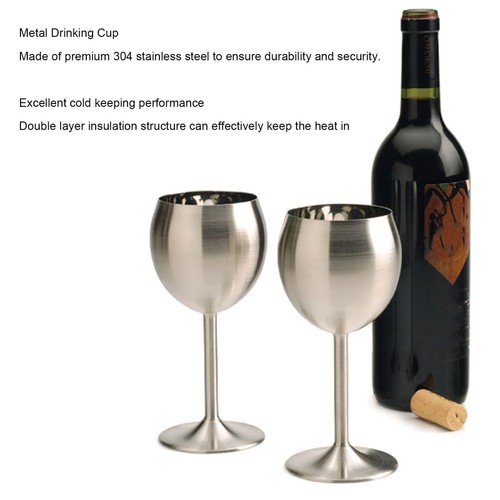 HG 700ml Stainless Steel Wine Glass Outdoor Insulated Cup Unbreakable Drinking - Picture 12 of 23
