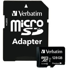VERBATIM  128 GB Premium microSDXC Card with Adapter