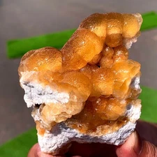 117G Natural transparent yellow spherical fluorite mineral crystal sample