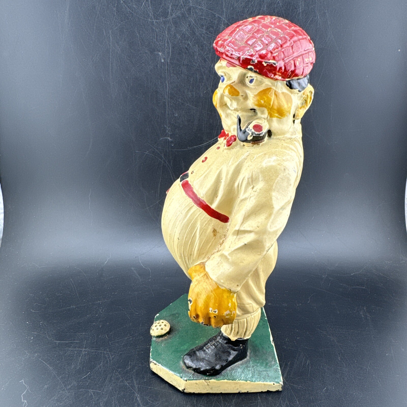 Antique Art Deco Golf Figural Pipe Caddie “Peter Putter” Smoker Display