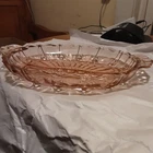Anchor Hocking Pink Depression Glass Oysters & Pearls Divided Relish Tray