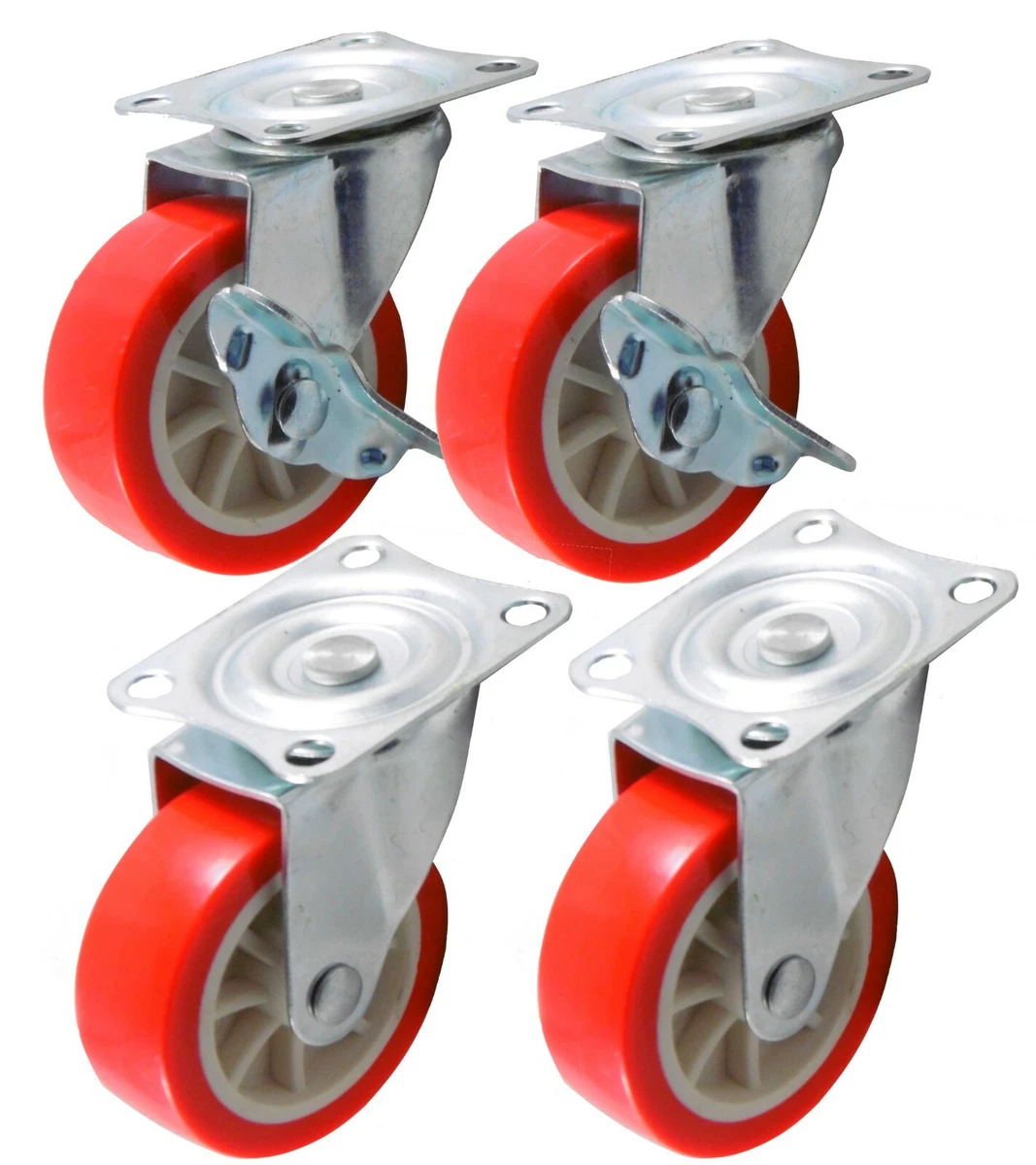 Rulli Con E Senza Freno 180kg Set Di 4 Rulli Sterzanti Blue Wheel - Foto 11