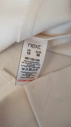 Next Tailoring Knee length dress white size 10 petite - Picture 15 of 16