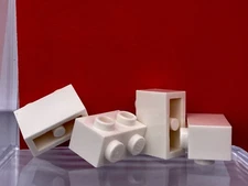 LEGO Parts Lot x (4) Ct ~ White Brick, Modified 1 x 2 w/ Studs Side ~ No 11211