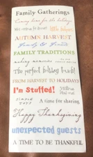 LARGE 3 x 8" CLEAR STICKER SHEET AUTUMN FALL THANKSGIVING HARVEST *