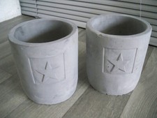 Beton Deko-Übertopf-Set, 2-tlg Stern   , rustikal, rund Impressionen 