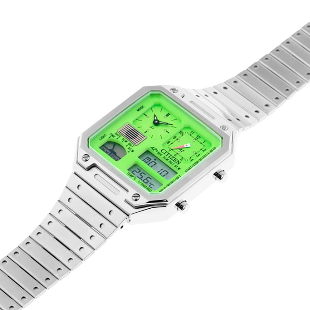 CITIZEN シチズン TICTAC ANA-DIGI TEMP 腕時計 Citizen Ana-Digi Temp Stainless Steel Men's Watch JG2120-65W