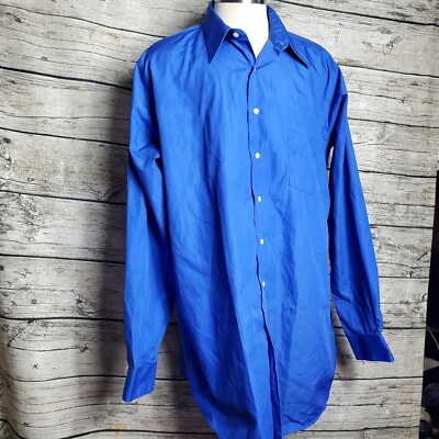 Van Heusen Classic Fit wrinkle free Button Up Shirt Blue White Stipe size  18.5 | eBay