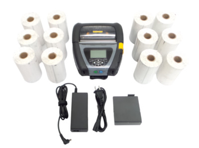 Zebra QLn420 Barcode Printer, WiFi, Bluetooth w/ Battery, Charger,  x12 Labels