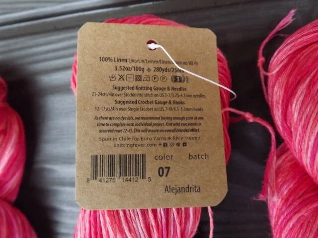 Araucanía Ollagua, 3 madejas, 3 x 100 gr. 280 yardas cada una, 100% lino pintado a mano Foto 3 de 3