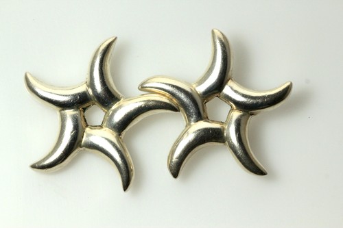 925 Sterling Silber Puffy Star Ohrstecker 6,9 Gramm (EAR4044)