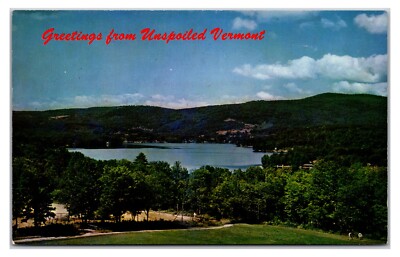 Vintage 1950s - Lake Fairlee From East Rd. - Ely, Vermont Postcard (Not Posted)