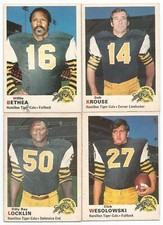 1970 OPC CFL HAMILTON TIGER-CATS 4 CARD LOT -  LT 161  EXMINT