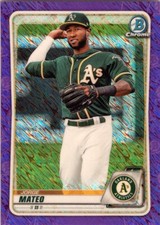 2020 Bowman Chrome Prospects Purple Shimmer Refractors #BCP207 Jorge Mateo A's