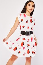 New Ex Ellos Pretty Petal Floral Print Stretchy Tier Tunic Dress PLUS Size 18
