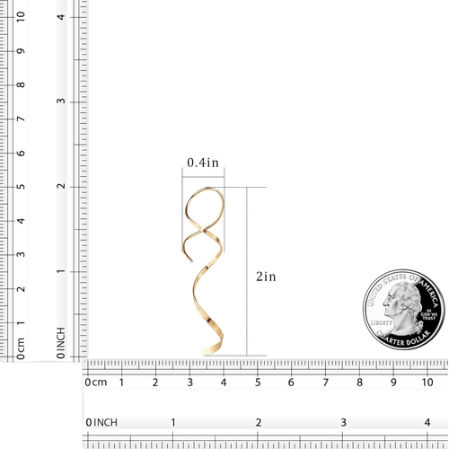 14K Gold Plated Spiral Threader Earrings Hypoallergenic Gold Drop Earrings,,, - Picture 6 of 12