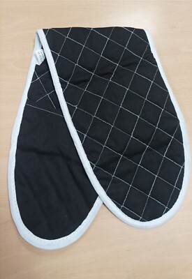 100% COTTON LUXURY DOUBLE OVEN GLOVES MITTS PADDED HEAT RESISTANT