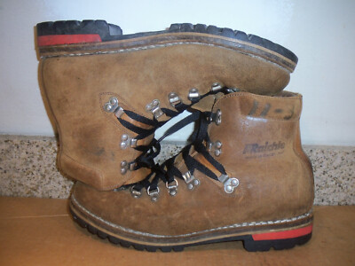 NICE! MEN'S BROWN RAICHLE MOUNTAIN CLIMBING MOUNTAINEERING HIKING BOOTS 11 11.5!