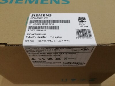 6SL3 210-5BE21-1UV0 NEW SIEMENS SINAMICS Rated Power 6SL3210-5BE21-1UV0