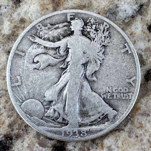 1938-P Walking Liberty Half Dollar, VG Grade
