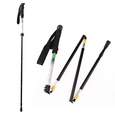 Travel Folding Trekking Hiking Pole with Carrying CaseCollapsible Cane Adjust...