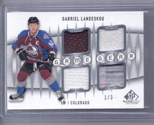 13-14 2013-14 SP GAME USED GABRIEL LANDESKOG GAME GEAR TAG FIGHT STRAP + 1/3 AVS