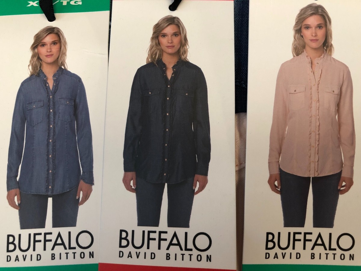Buffalo David Bitton Blouse For Ladies, Denim, Colours, Lyocell