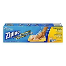 9 pack - Ziploc Perfect Portions Freezer Bag - Pack of 75  (Total 675 bags)