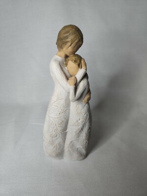 8'' Willow Tree Close to Me Hand Painted  Figure of Mother & Daughter Hug EUC    