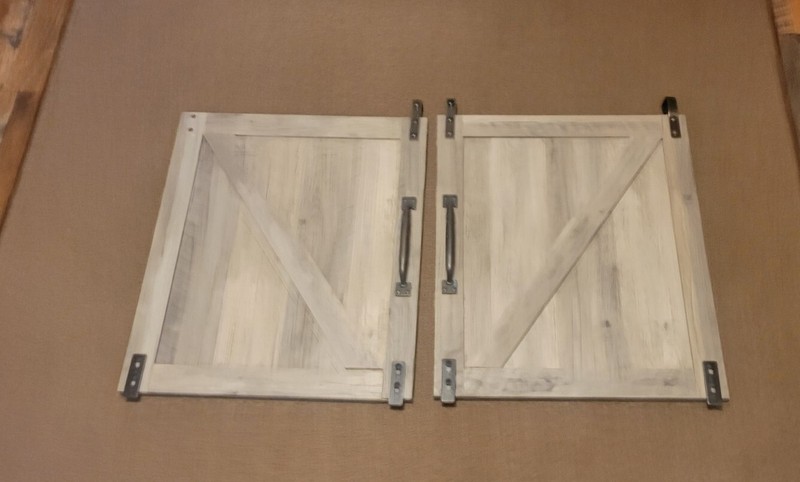 CABINET DOORS BEAUTIFUL Wood Barn Cabinet Doors -Used *read*