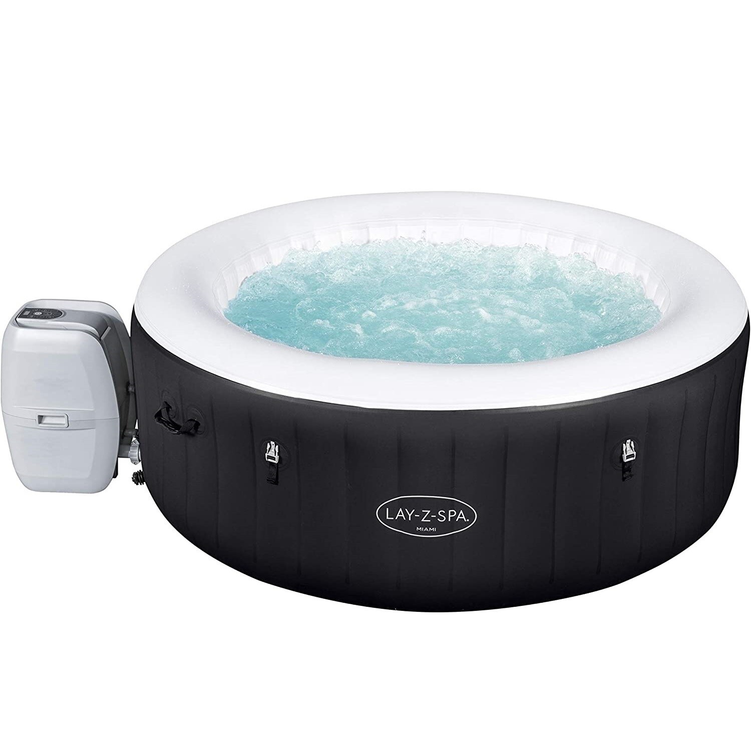 An image depicting Lay-Z Spa AirJet Miami 4 Person Inflatable Hot Tub