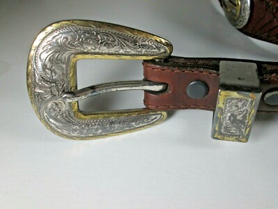 Vintage Leather Western Justin Boots Belt Coastal Cowgirl size Small Vintage JUSTIN Leather Belt Cowgirl Western 30 main image 2