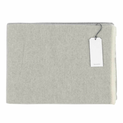 HESSNATUR Schurwoll Plaid 47243 Hellgrau Creme / 180 x 130 cm / Wohndecke, Decke