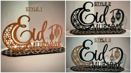 EID MUBARAK Standing Table Sign MOON LANTER ACRYLIC|Traditional Party Decoration - Picture 2 of 15