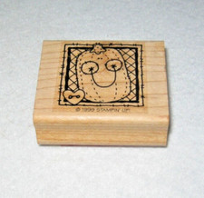 Stampin' Up - Rubber Stamp - Fall Halloween - Pumpkin in a Square - Dated 1999